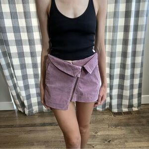 Asymmetrical Dusty Rose Mini Skirt